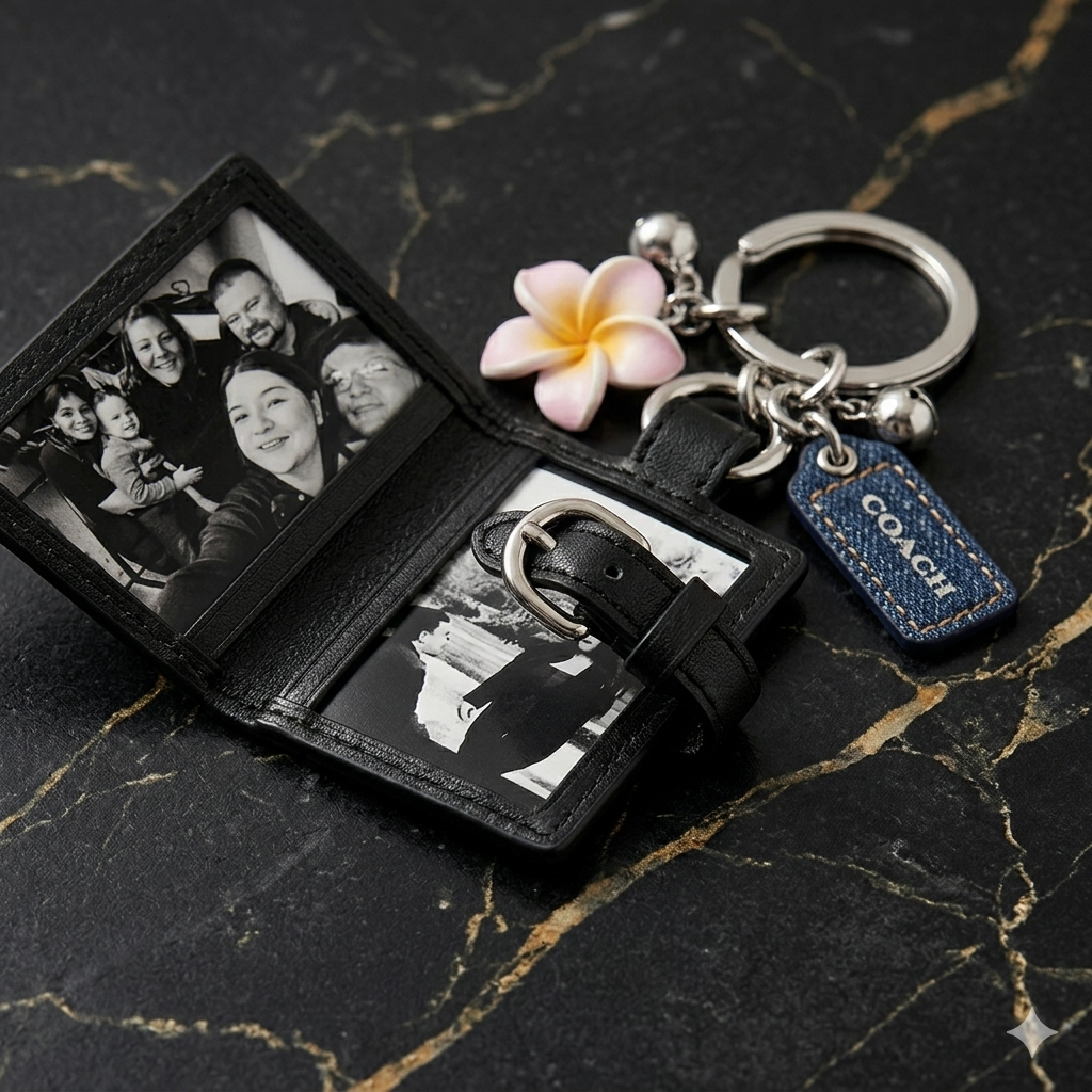 Vintage Couch Photo charm Keychain